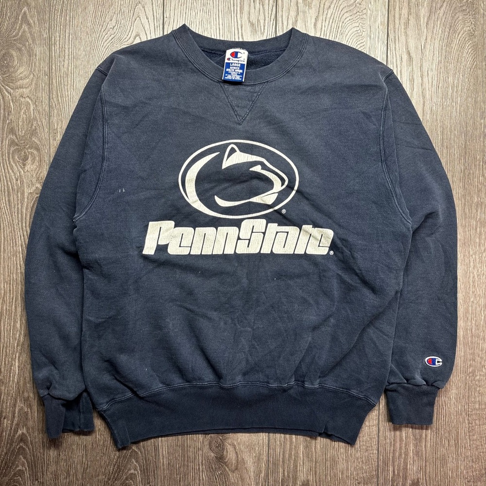 Champion Vintage Penn State Nittany Lions Large Sweatshirt Weave Blue Crewneck